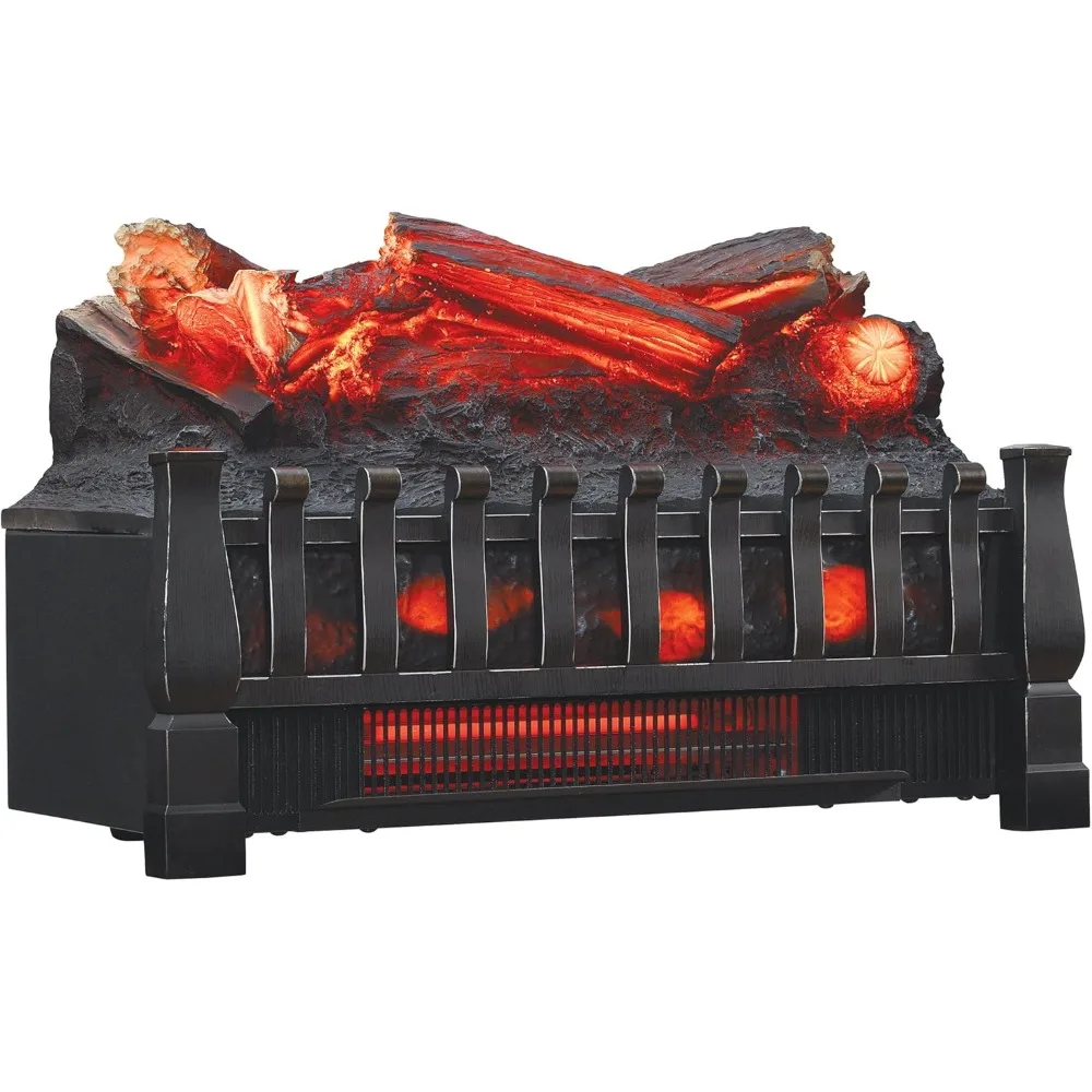 

Infrared Electric Log Heater for Fireplaces, 1000 Sq Ft Coverage, with Faux Logs and Remote Control