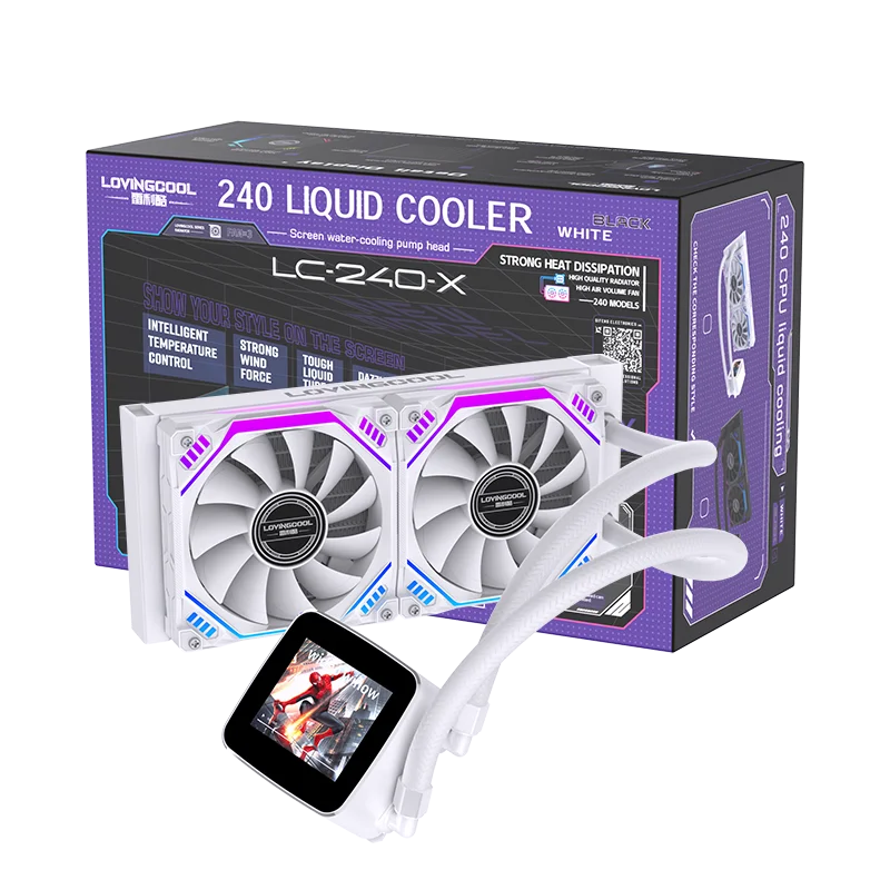 LOVINGCOOL nueva computadora para juegos 240mm enfriador de CPU líquido PC enfriador de agua radiador de refrigeración con pantalla de visualización de vídeo para AM3 AM4