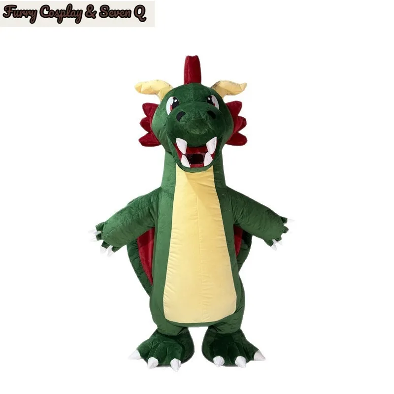 New Inflatable Zodiac Dragon Cartoon Mascot Clothing Lovely Colorful Costume for Adult Cosplay Mascot Carnival Party No Battery