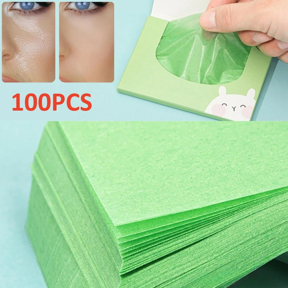 100sheets salviette per il viso carta antigrasso carta assorbente per il viso olio per il viso assorbente per la cura del viso della donna strumenti per la pulizia del viso