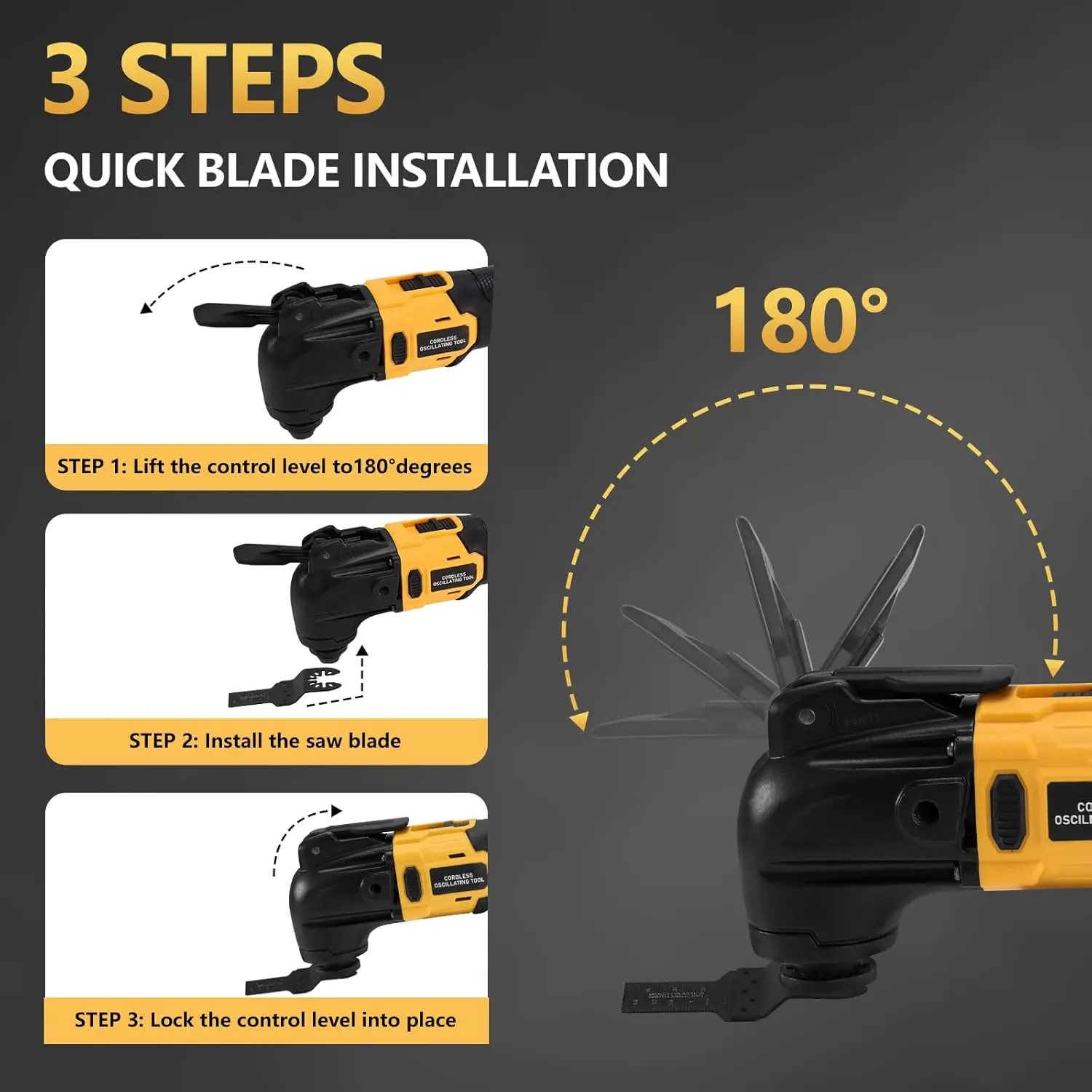 23PCS Oscillating Multi function tool Electric Saw With Trimmer Cutting Woodworking Speed Tool Fit Dewalt 18/20V Battery