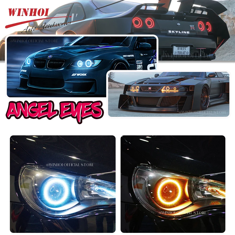 1PC COB LED Angel Eyes Bulb Halo Ring Lamp 12-24V Fog Light Car Daytime Running Light DRL Decorative Lights 70 80 90 100 110mm