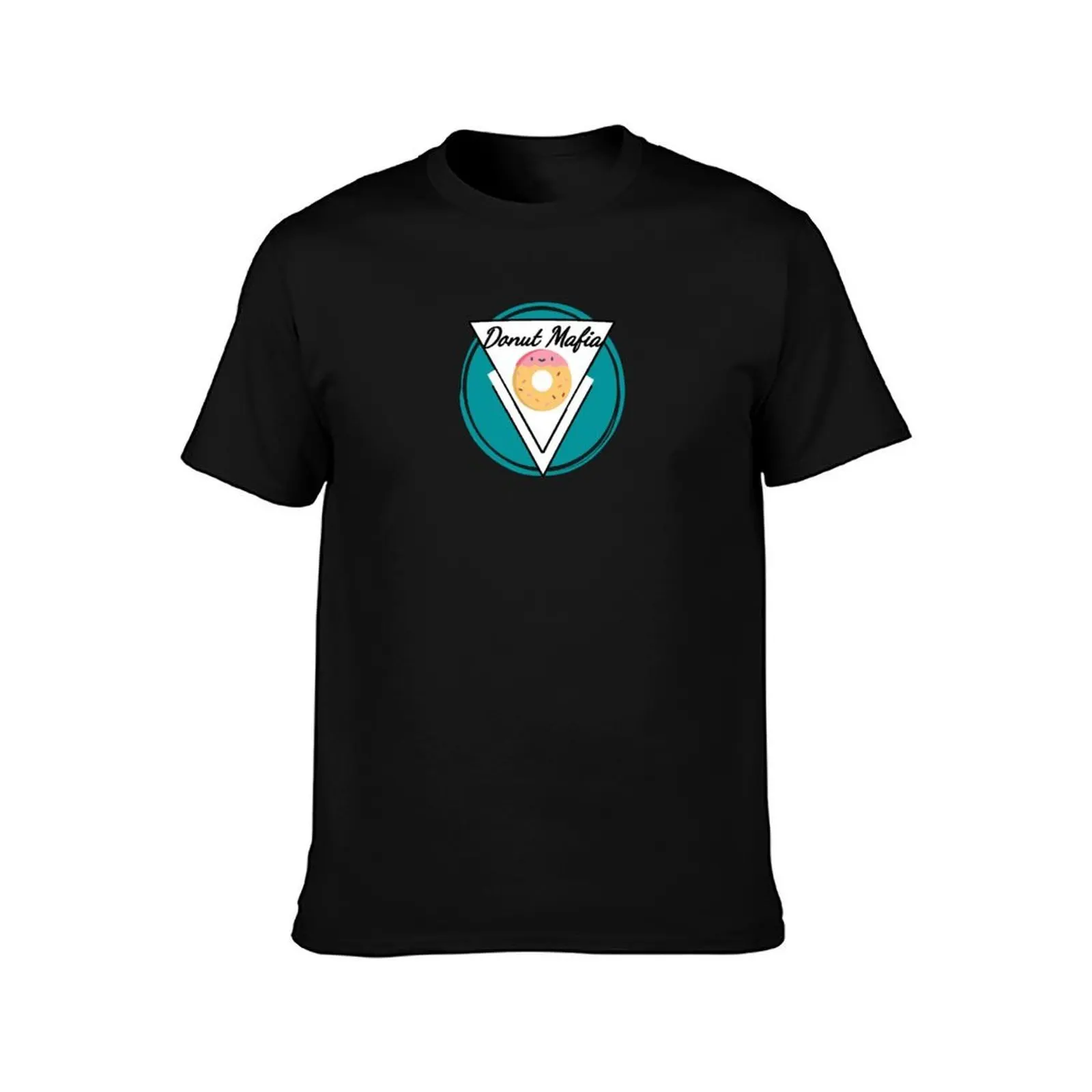 Donut Mafia T-Shirt, Summer Casual Cotton Tee, Oversized Streetwear Tops, Vintage Graphic Print, Loose Fit Short Sleeve