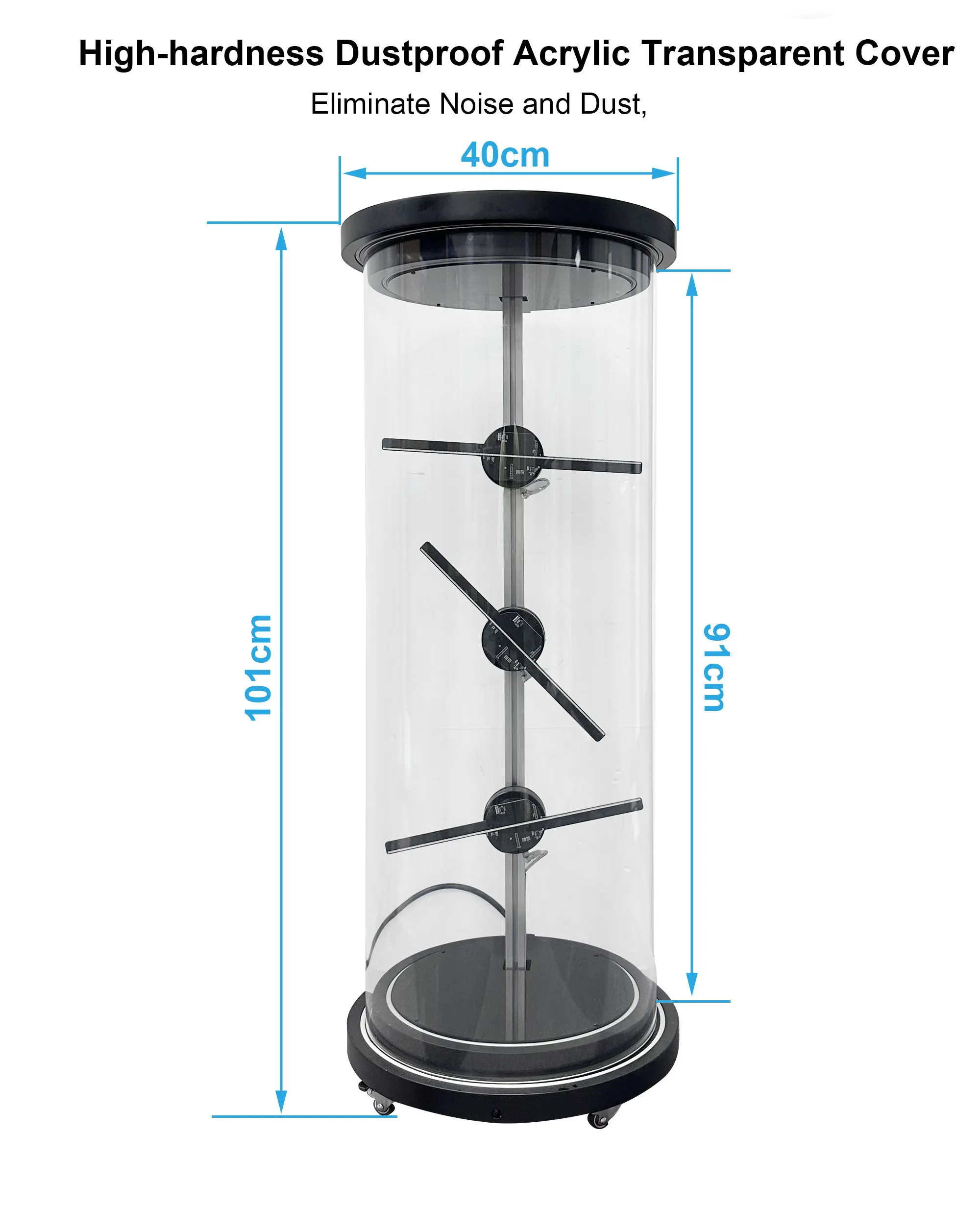 Mini 3D Holographic Fan Projector Splicing Cylindrical 3D Hologram Human Transparent Cabinet Advertising Hologram Equipment