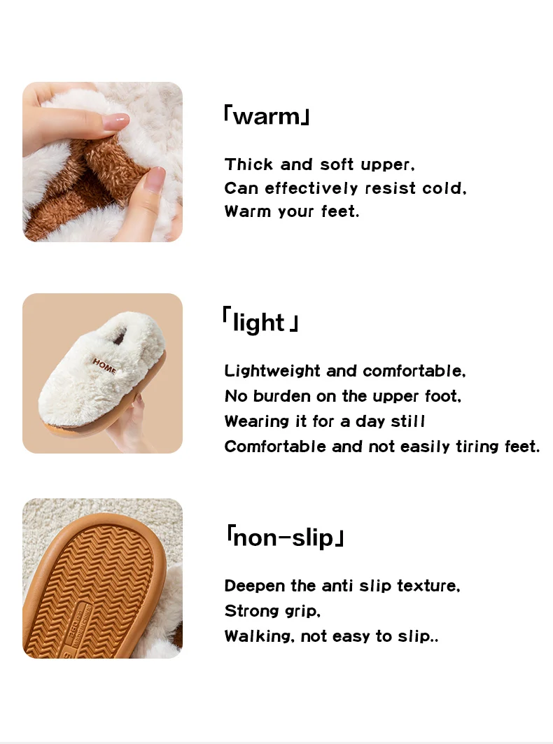 Winter-Wärme-Pantoffeln für Damen und Herren, 4 cm dicke Plattform, Cloud-Slides, flauschige Kunstfell-Plüschschuhe, weiche Sohle für den Innenbereich, Schlafzimmer-Mules. – Detail 11