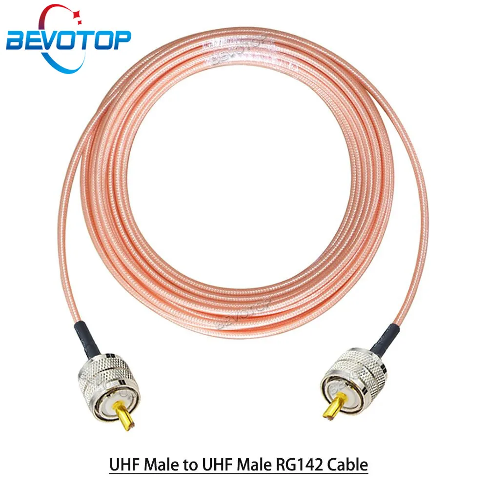 RG142 Double Shielded Cable UHF Male to UHF PL259 Male Plug Straight Connector RF Coaxial Pigtail Jumper Adapter 15cm-20m