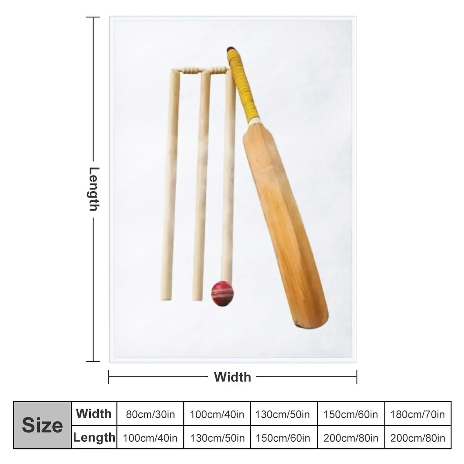 New Cricket bat ball and stumps Throw Blanket Luxury Thicken Giant Sofa Summer Beddings Blankets