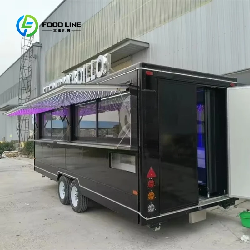 Customized Fully Equipped Double Axle Food Truck Taco Trailers Mobile Kitchen Pizza Coffee Ice Cream BBQ Catering Trailer