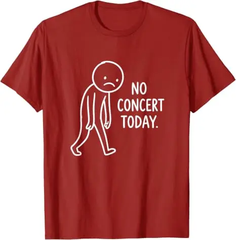 Lustiges trauriges Strichmännchen, kein Konzert heute, Musikliebhaber, Humor-T-Shirt, Y2k, verspieltes Comic-Grafik-Spruch-T-Shirt, personalisierte Streetwear – Detail 10