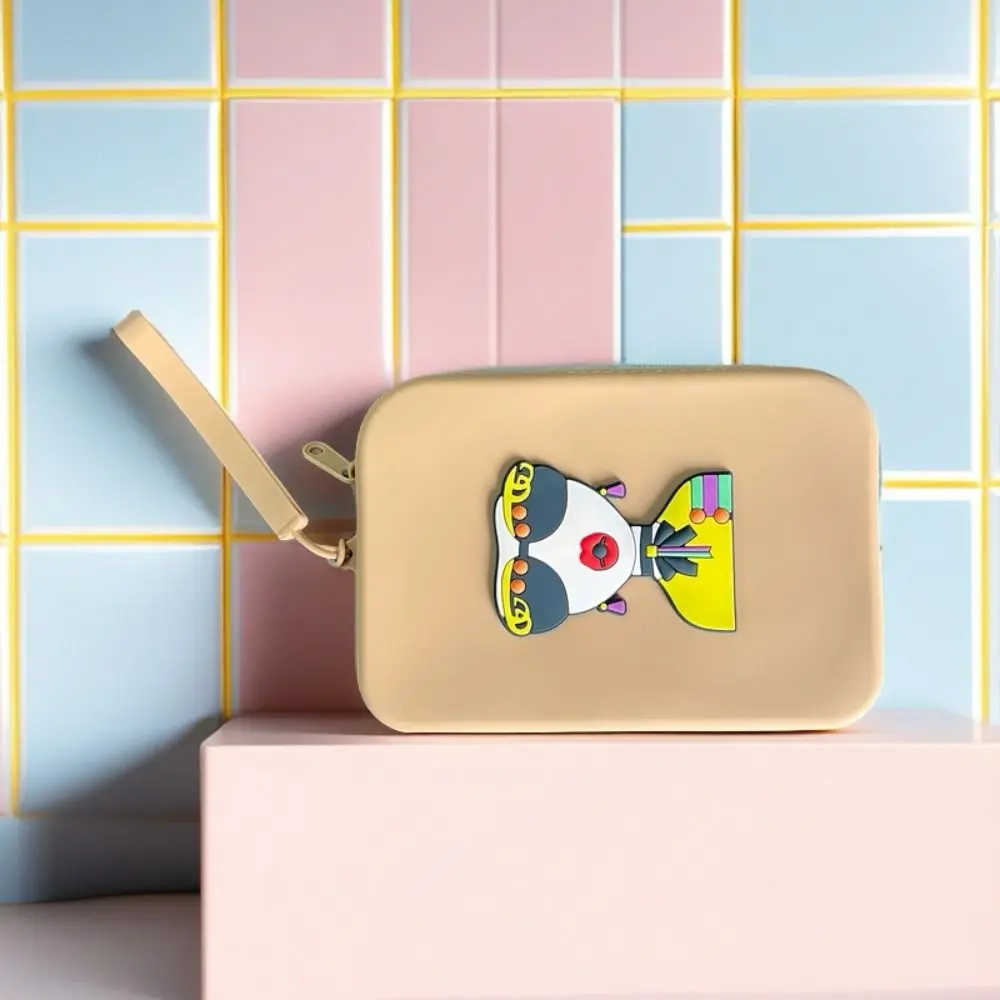 Fashion Waterproof Silicone Storage Bag Cartoon Portable Cosmetic Bag Multi-purpose Sunglasses Protective Cover Gifts