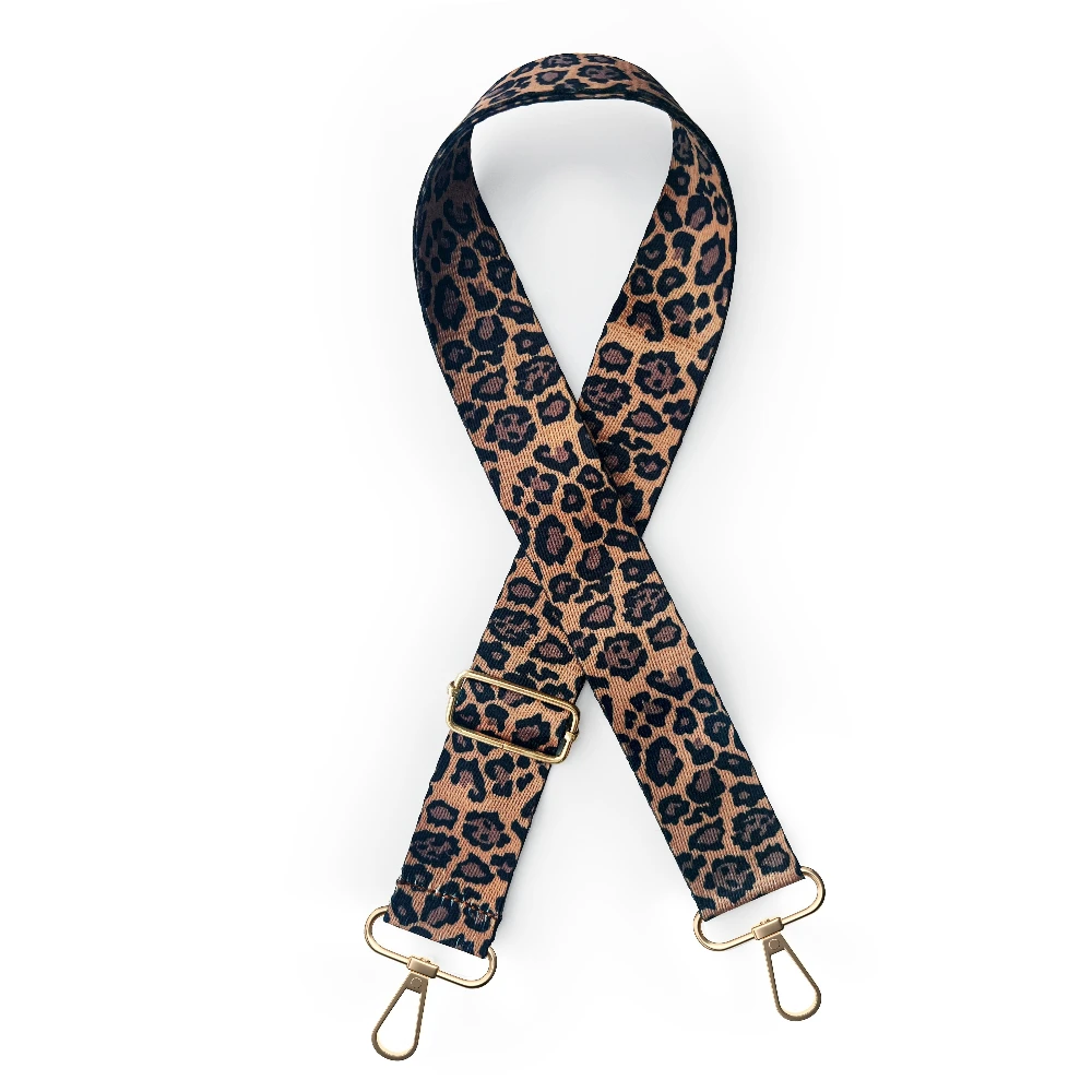 Adjustable leopard print shoulder strap, crossbody bag strap accessory, fashionable replacement strap, bag shoulder strap