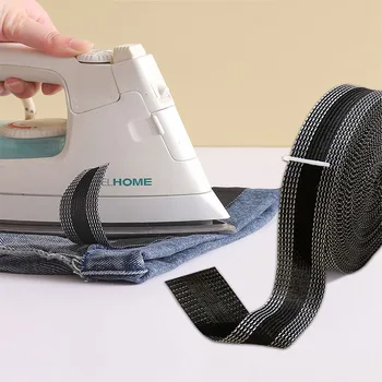 Pâte auto-adhésive pour pantalons, fer sur les bords des pantalons, raccourcir la réparation des ourlets, pour vêtements en Jean et pantalons de costume, vêtements, tissu à coudre pour bricolage