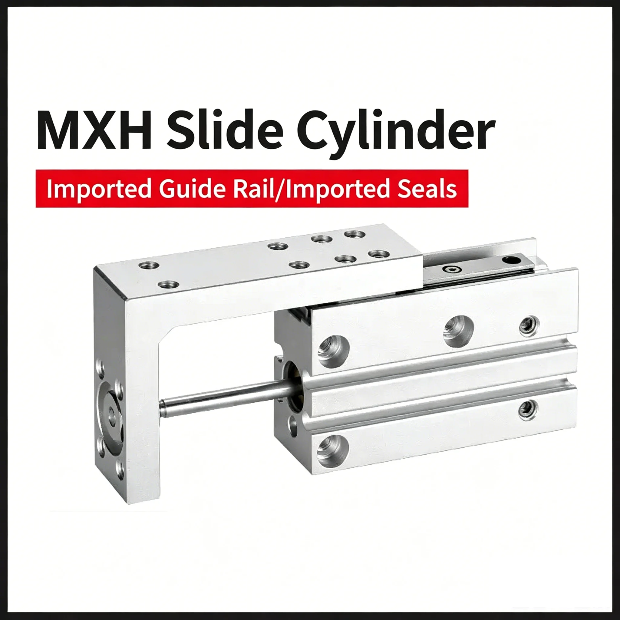 MXH/HLH Rail Cylinder MXH6 MXH10 MXH16 MXH20  Precision Pneumatic Cylinder Linear Side Rail Guide Rod Cylinder MXH6-10