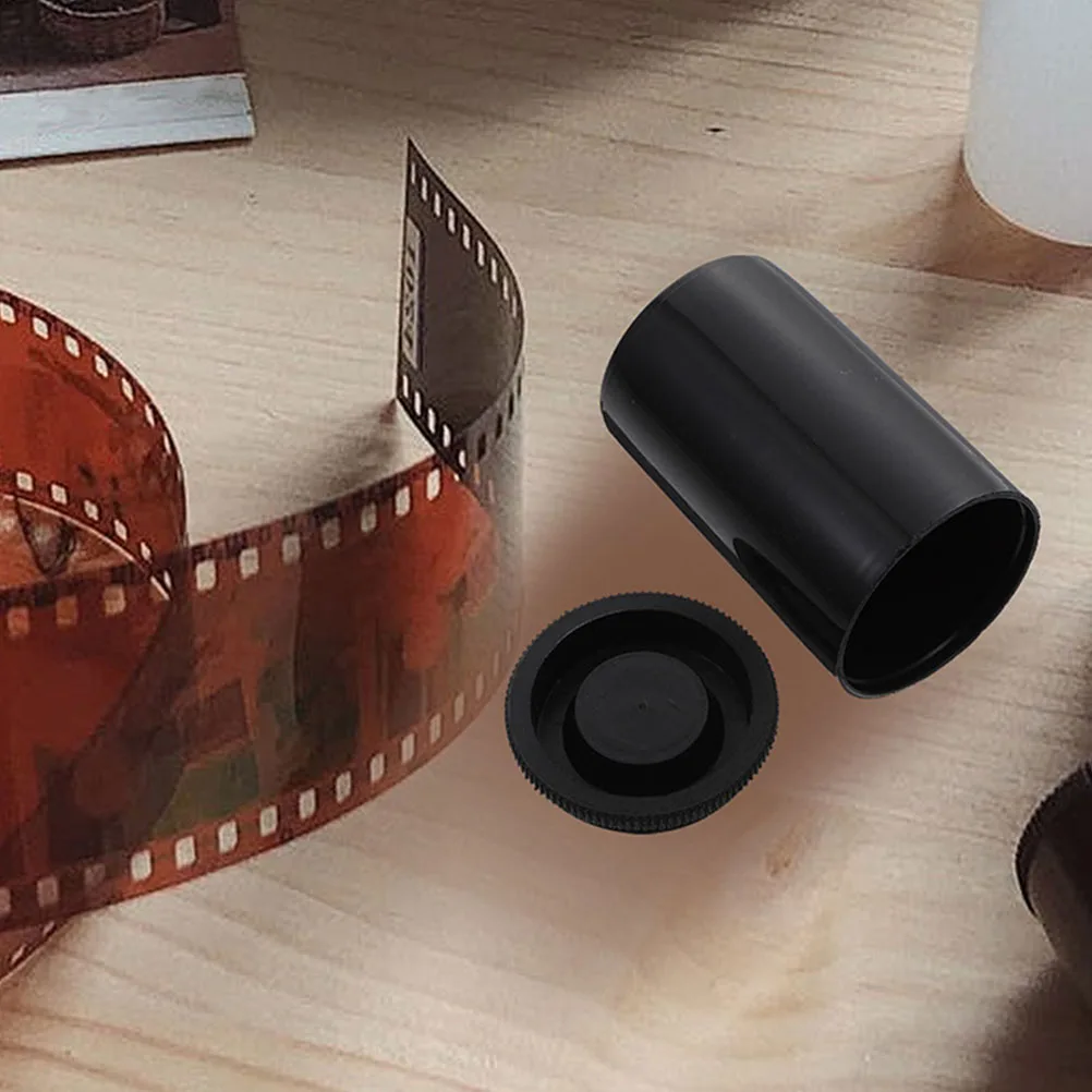 

50 Pcs Film Box Storage Canisters Camera Black Photography Clear with Caps Tubes Containers Lids