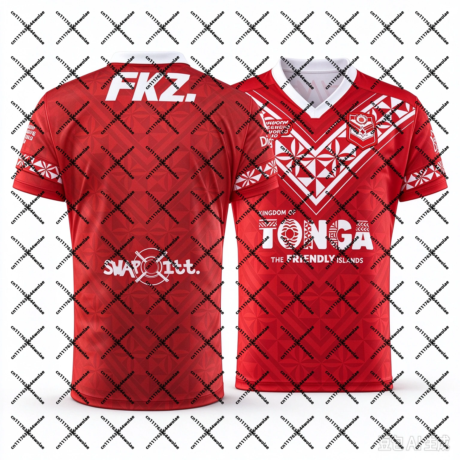26/27 Mate Ma'a Tonga Rugby League Mens Adults Home Jersey Unisex Breathable Quick-dry Suitable Daily Wear Training Wear T-shirt