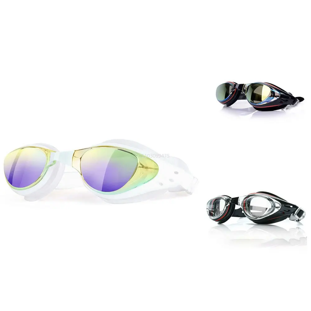 

Профессиональные противотуманные линзы для взрослых с защитой от ультрафиолета, мужские и женские очки для плавания, водонепроницаемые регулируемые силиконовые очки для плавания для фридайвинга