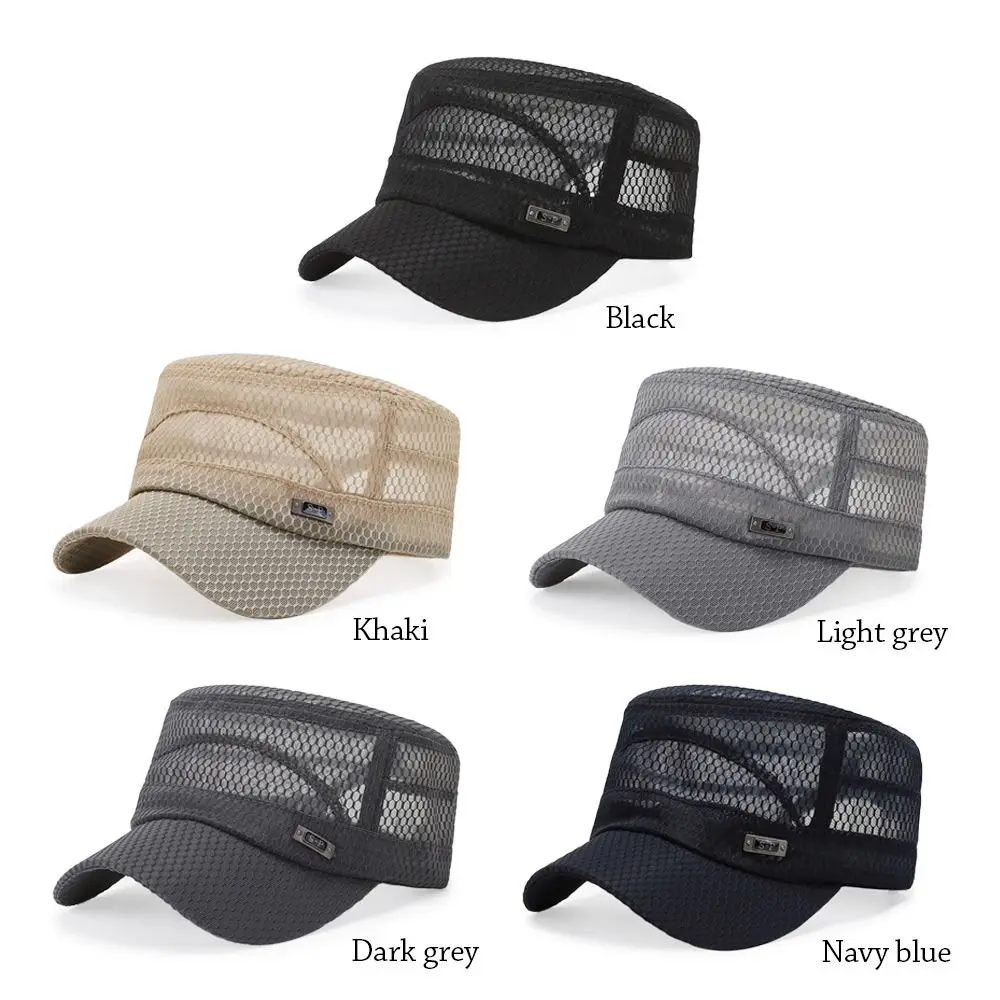 Spring Summer Anti-UV Baseball Cap Adjustable Breathable Cadet Hat Outdoor Casual Flat Top Cap Men Sports Summer Visor Hat