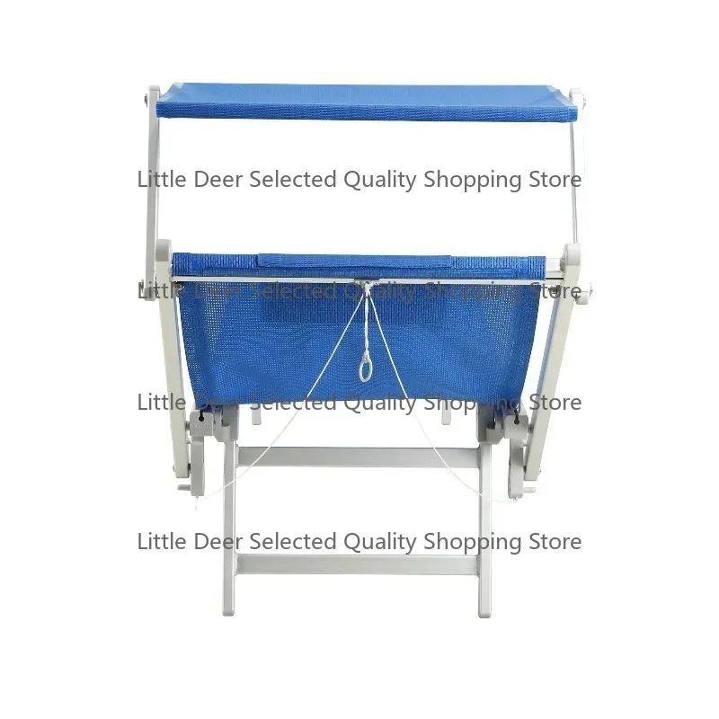 Outdoor folding single bed household beach folding chair aluminum alloy beach chair with awning