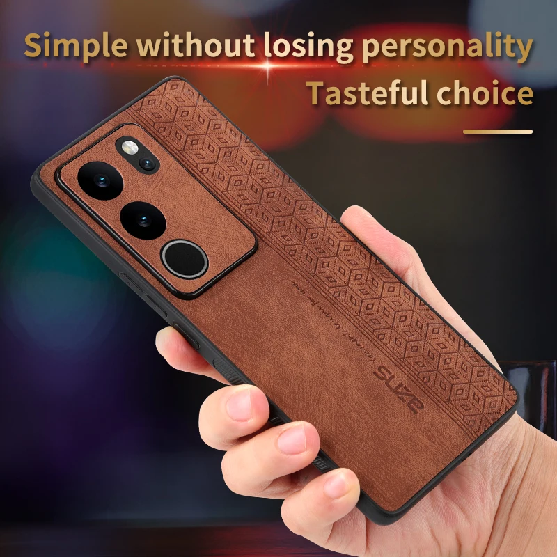 Luxury Leather Phone Case For VIVO S25 Pro S17 S16 S15 T1 S17Pro V29 V27 Phone Case Lens Full Package Anti Soft Scrub Anti Fall