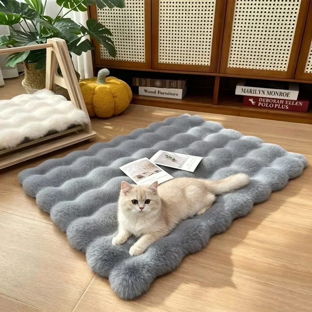 Haustier-Plüschmatte Universell für Alle Jahreszeiten Katzenbett Katzendecke Warme Schlafmatte für Herbst und Winter Hundebett Dicke Hundematte – Detail 13