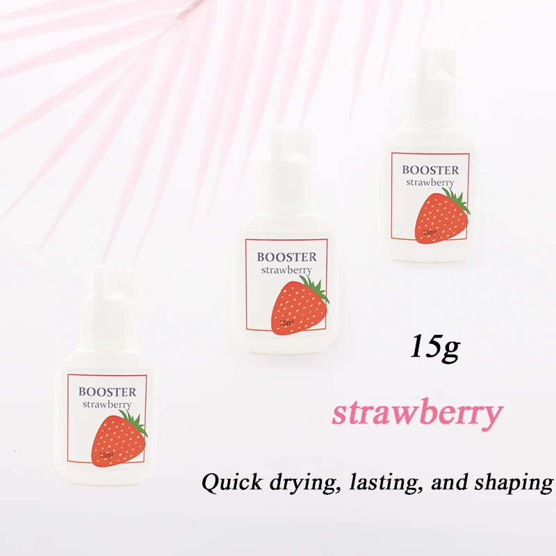 15g Koreański Booster Truskawkowy do Przedłużania Sztucznych Rzęs - Dłuższa Trwałość, Mocniejszy Primer