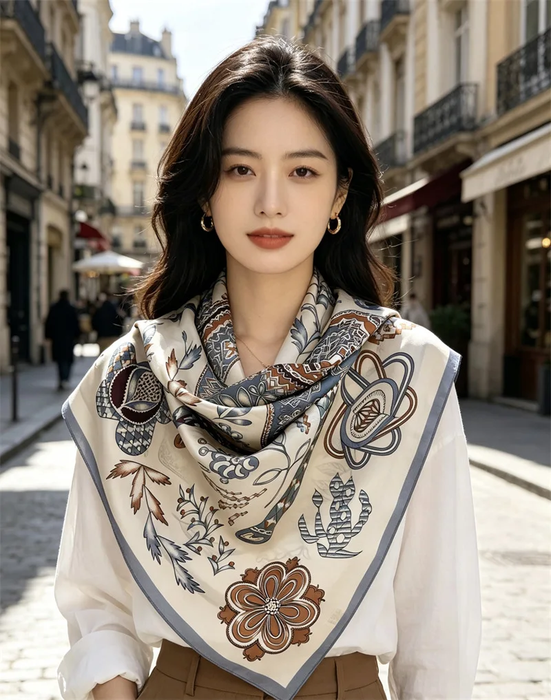 Horse Print Women 90CM Bandanas 90 Shawls Bag Belt Decoration Head Hair Accessories Valentine's Day Gift view 2