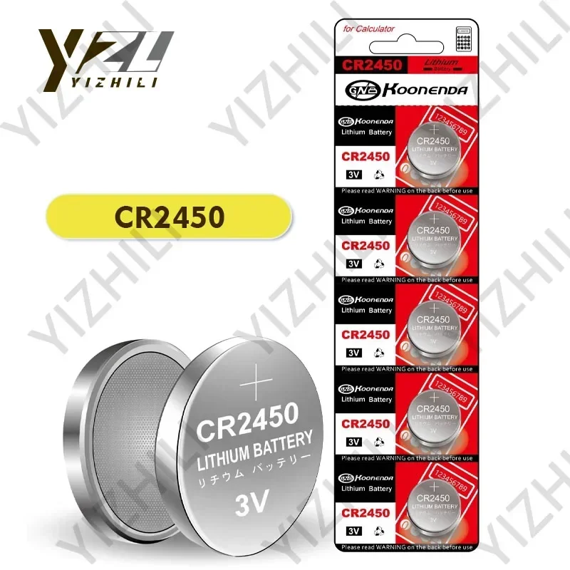 

CR2450 3V кнопка, литиевая батарея DL2450 ER2450 GPCR2450 монет для автомобильного пульта дистанционного управления, электронные часы, батареи