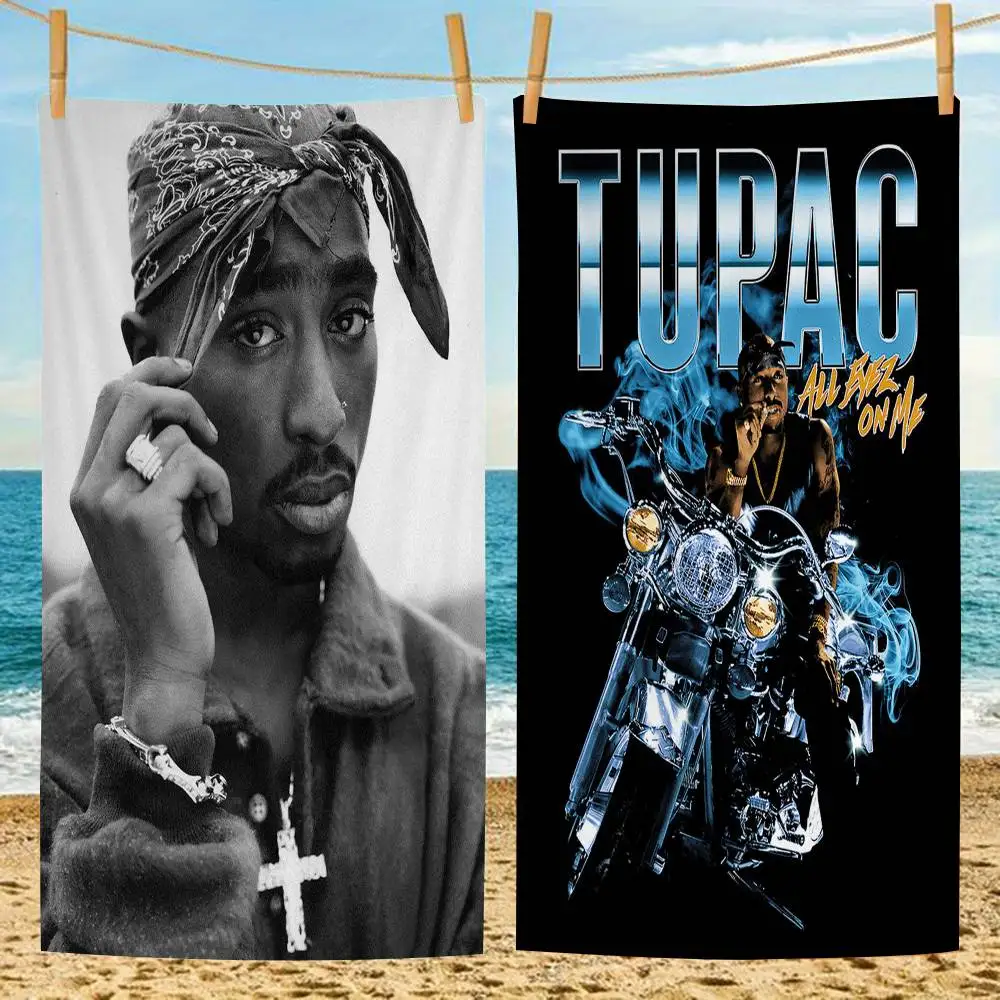 مغني الراب T-Tupac S-Shakur كبير ستوكات مناشف الشاطئ منشفة سريعة الجافة الرمال مناشف الشاطئ منشفة حمام السباحة للسفر حمام سباحة اليوغا