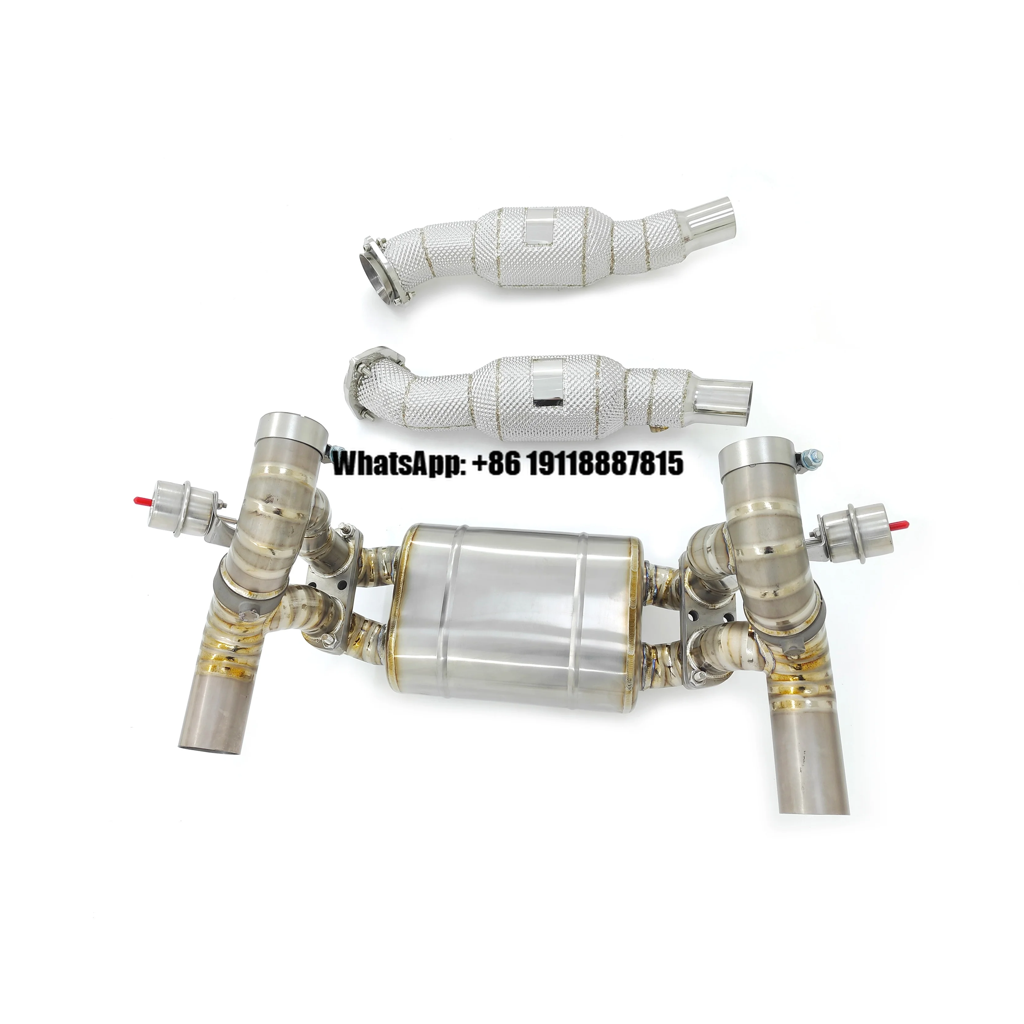 CSZ Titanium Full Exhaust for Ferrari F430 4.3L 2005-2009 Fit Scuderia Surround Pneumatic Valve Muffler Catted Downpipe