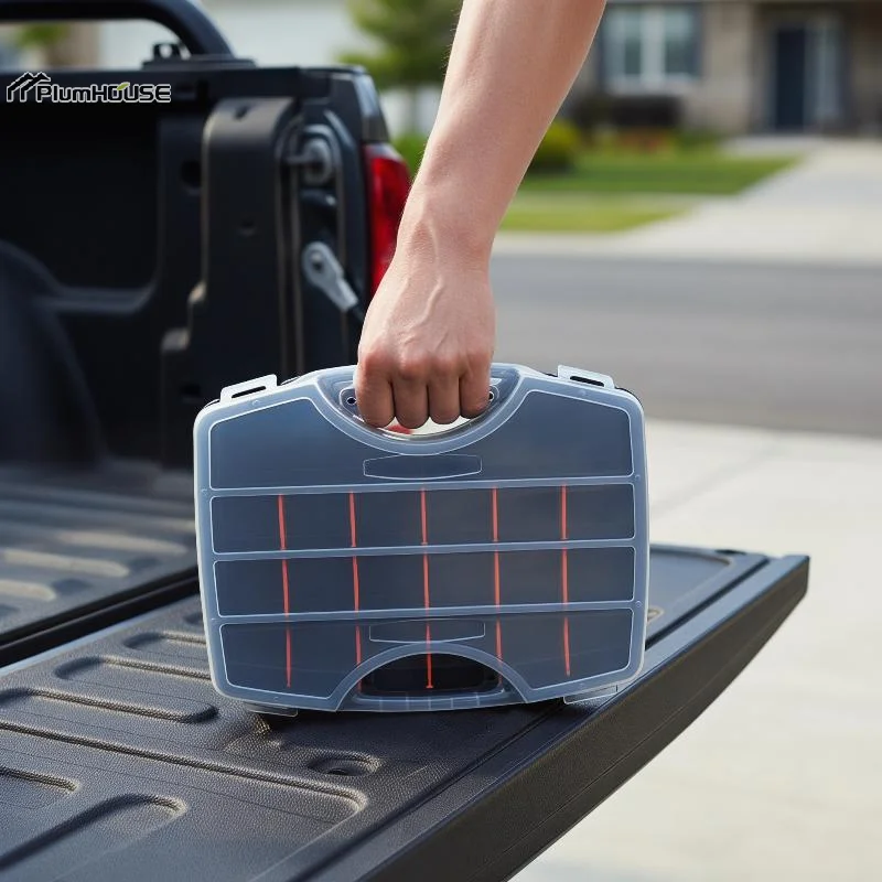 

1 PCS Plastic Tool Organizer Box Thickened Compartment Case For Screws Drill Bits Parts Storage