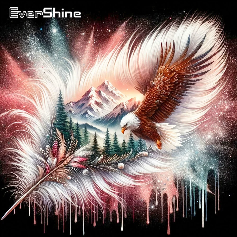 EverShine Diamond Painting Landschaft Vollquadrat-Stickerei Feder-Bild Strass-Mosaik Adler 5D Heimdekoration