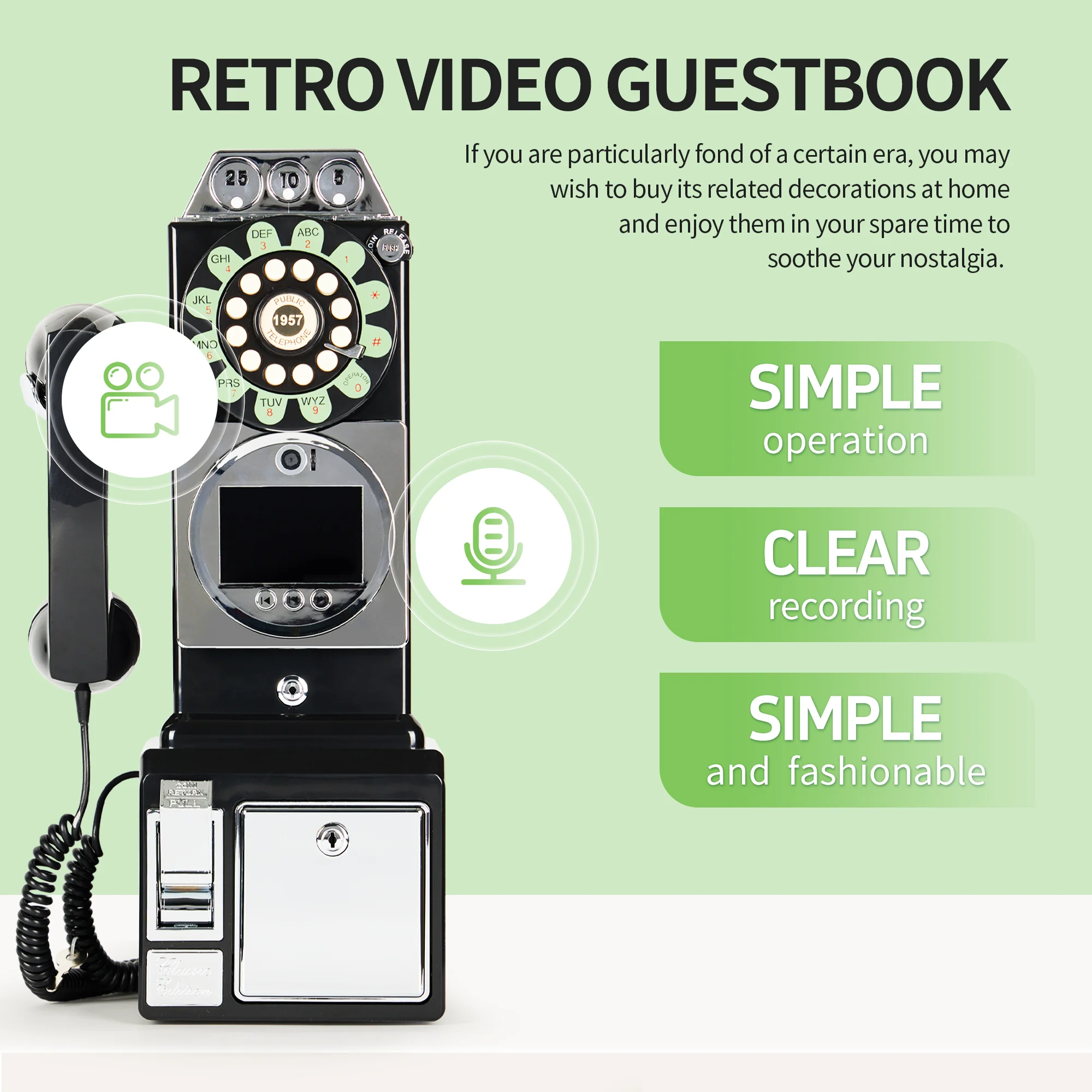 Video Guest Book Wedding Blessings Phone Record Customized Audio Messages Guestbook For Graduation Party Birthdays Baby Shower