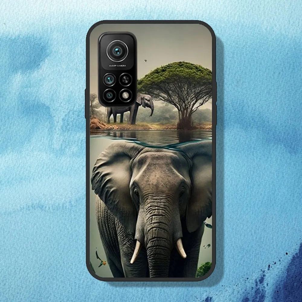 Cute Animal Elephant Phone Case For Samsung Galaxy S21 S22 S23 S24 Ultra S20 Lite S30 Note Black Shell