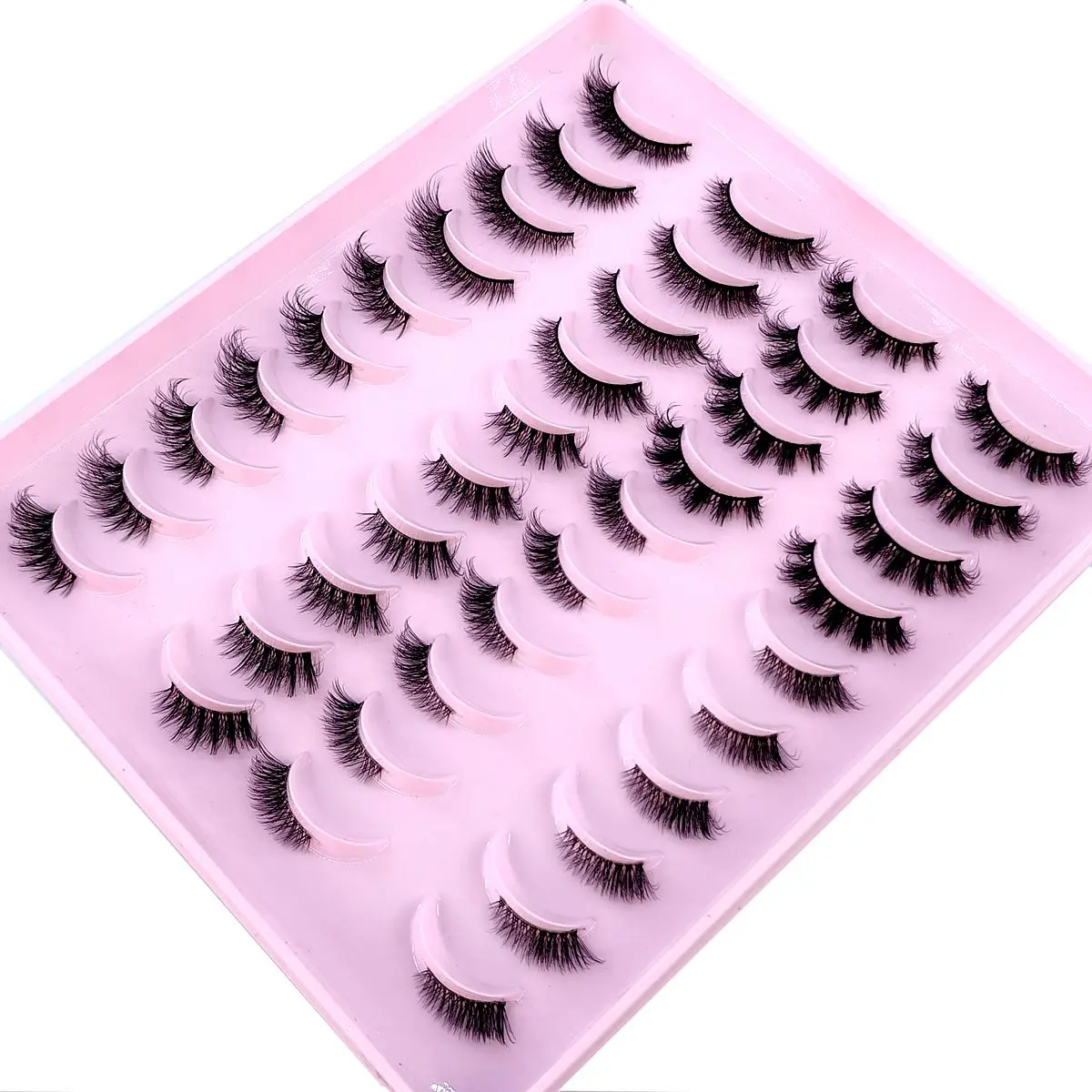 New 20 pairs natural thick false eyelashes half+full eye mix long makeup 3d faux mink eyelashes extension eyelashes for beauty