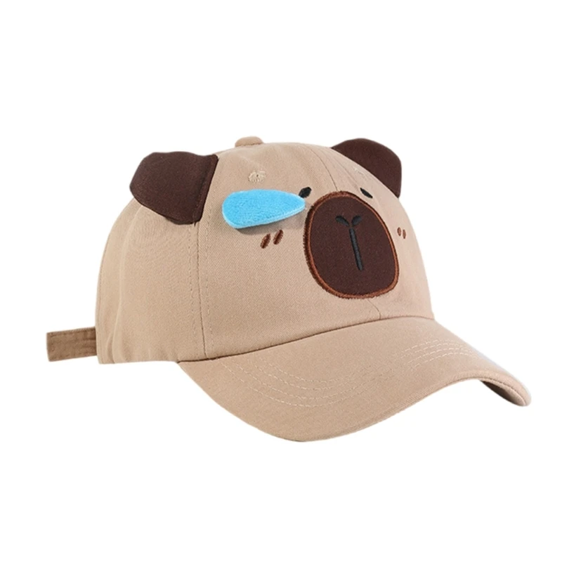 3D Capybara Ear Baseball Hat for Adult Teens Long Brims Breathable Baseball Caps Sunproof Caps Outdoor Streetwear Hat