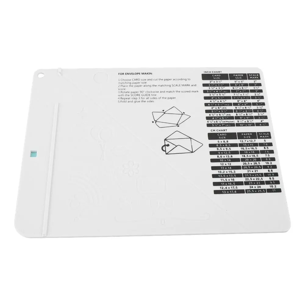 لوحة تسجيل للحرف الورقية، أداة قياس لوحة التسجيل وصناعة الأظرف