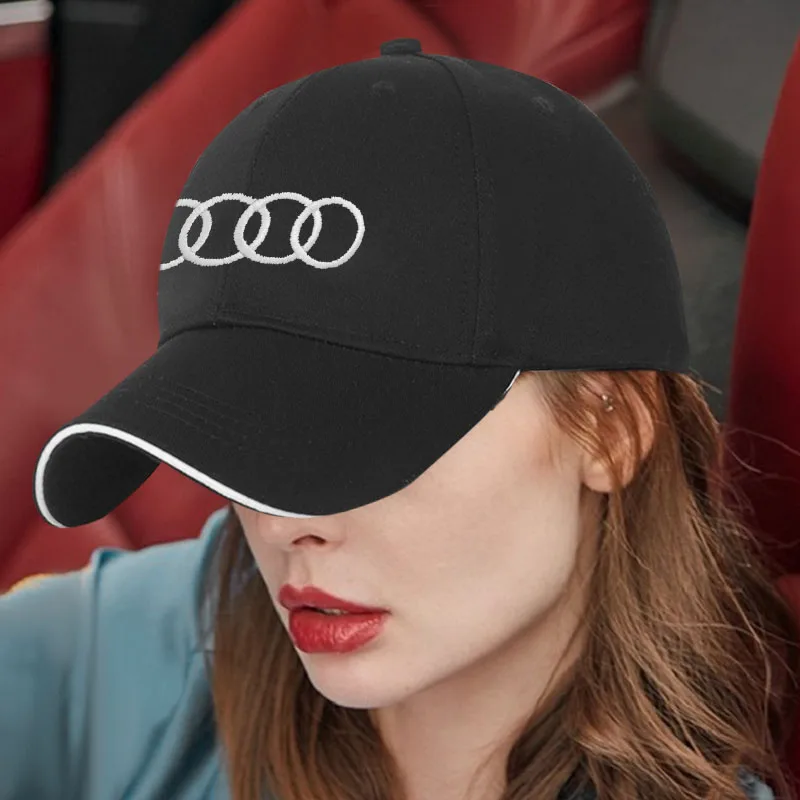 Car Baseball Cap Cotton Embroidered Snapback Suitable For DAudi Sline A4 A1 A3 A6 A5 A7 A8 Q3 Q5 Q7 Outdoor Sports F1 Racing Hat view 6