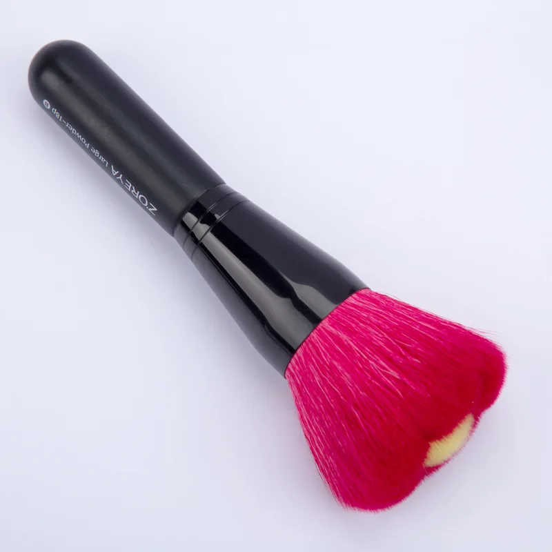 New Short-handled 18P Large Loose Powder Blush Brush Beauty Tool Setting Rose Red Animal Wool Makeup Brush