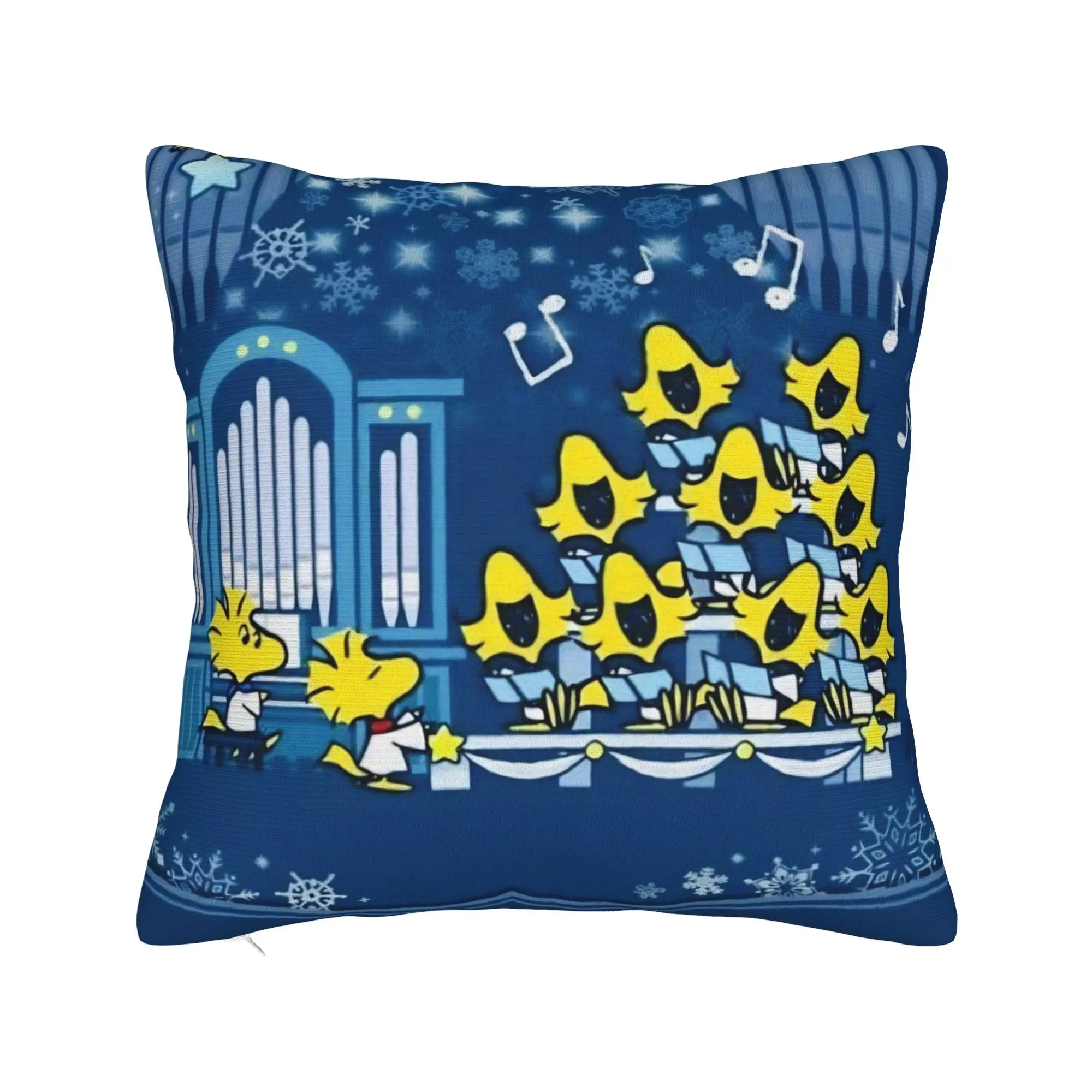 S-Snow Woodstocks Snoopys Christmas Square Pillow Case  Cushion Covers Decorative Throw Pillow Case Cover for Bed 45*45cm
