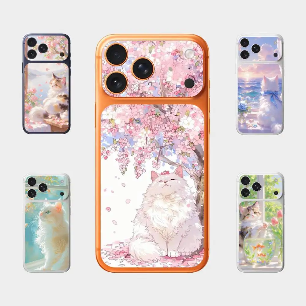 

Защитная пленка-наклейка Cut cat Plain Decal Skin для iPhone 17 Pro Max Mini, на заднюю панель, с защитой от царапин, прочная, для экрана
