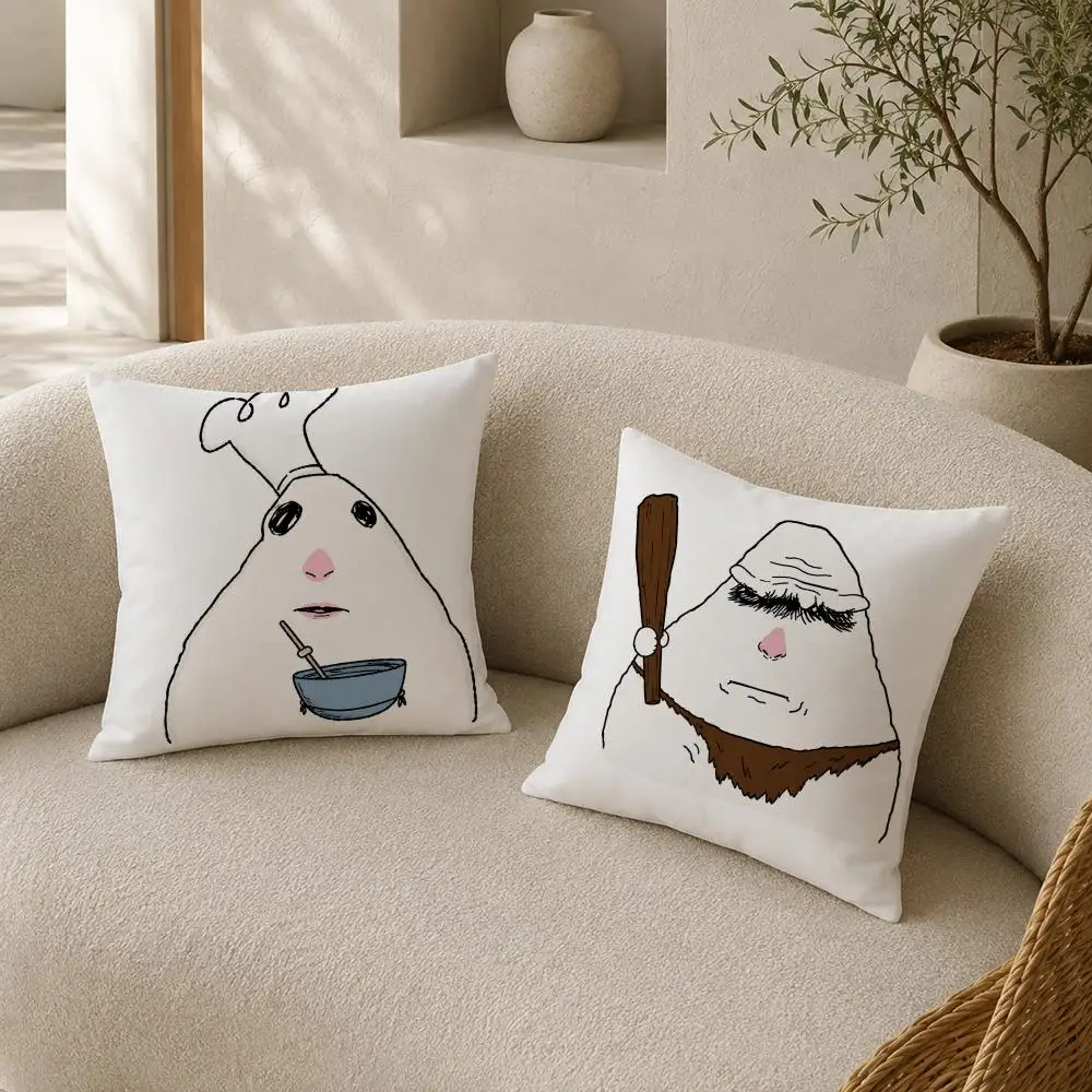 Funny people Character Art Cushion Cover Pillow Case plush Double-sided Print Square Covers Sofa Home Cushion