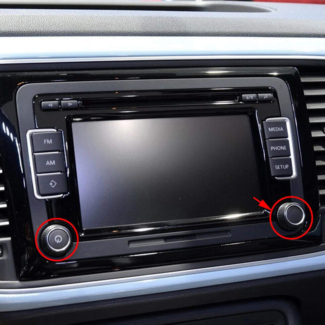 مقبض راديو السيارة الأيمن زر مقبض الانعطاف مناسب لراديو VW Noname RCD360 RCD360PRO RCD410PRO RCD440 19D035280 5GD035280C