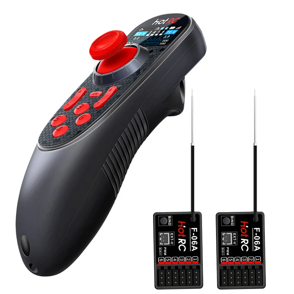 NEUE HOTRC DS-650 6CH 2,4G Radio System Sender Farbe Bildschirm Fernbedienung F-06A Empfänger DS600 Upgrade für RC Boot Modell