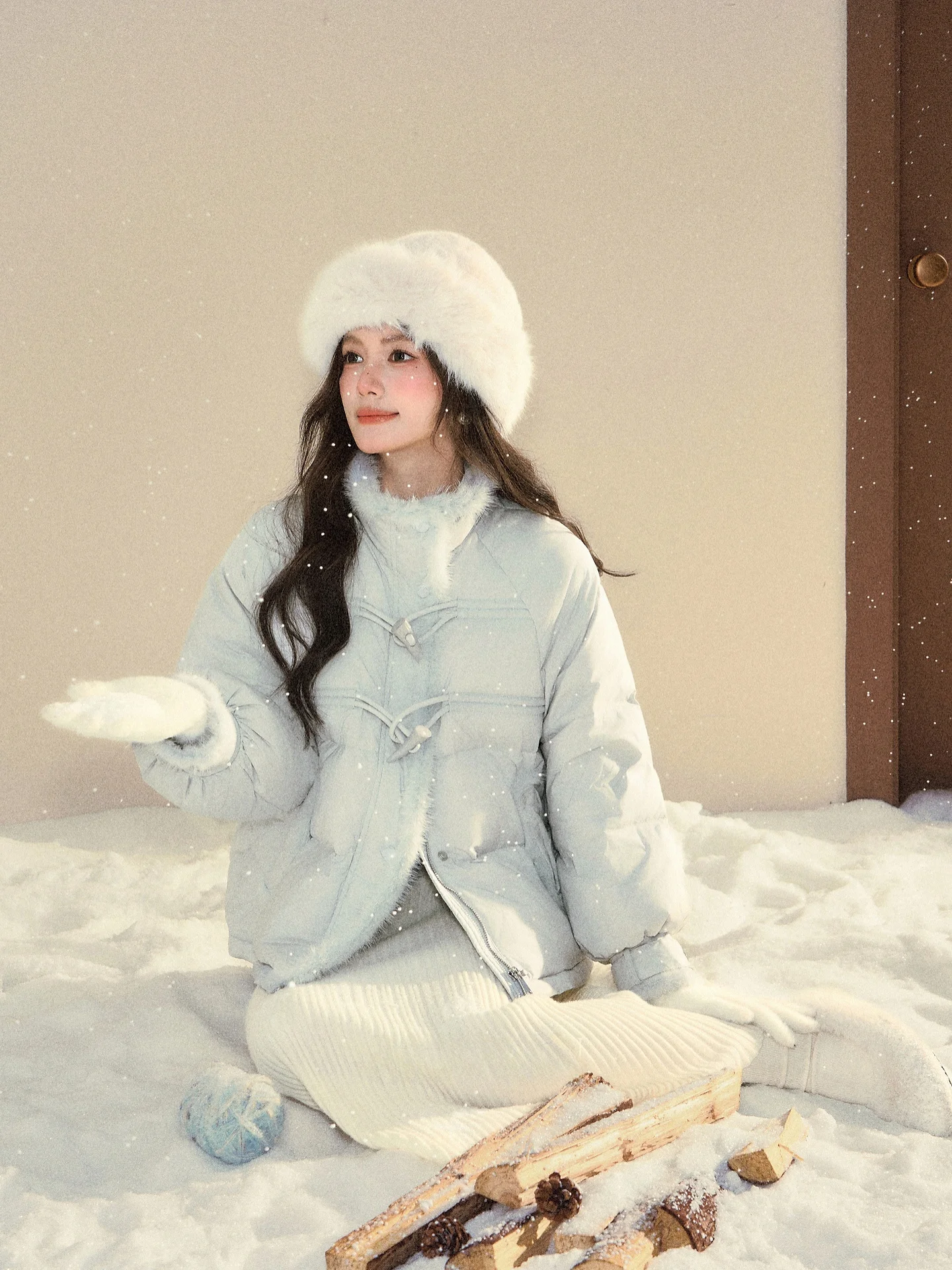 

Теплая женская пуховая куртка свободного кроя, повседневная, синяя, на пуговицах, с белым пухом, 90% наполнитель, модель L59867, для зимы