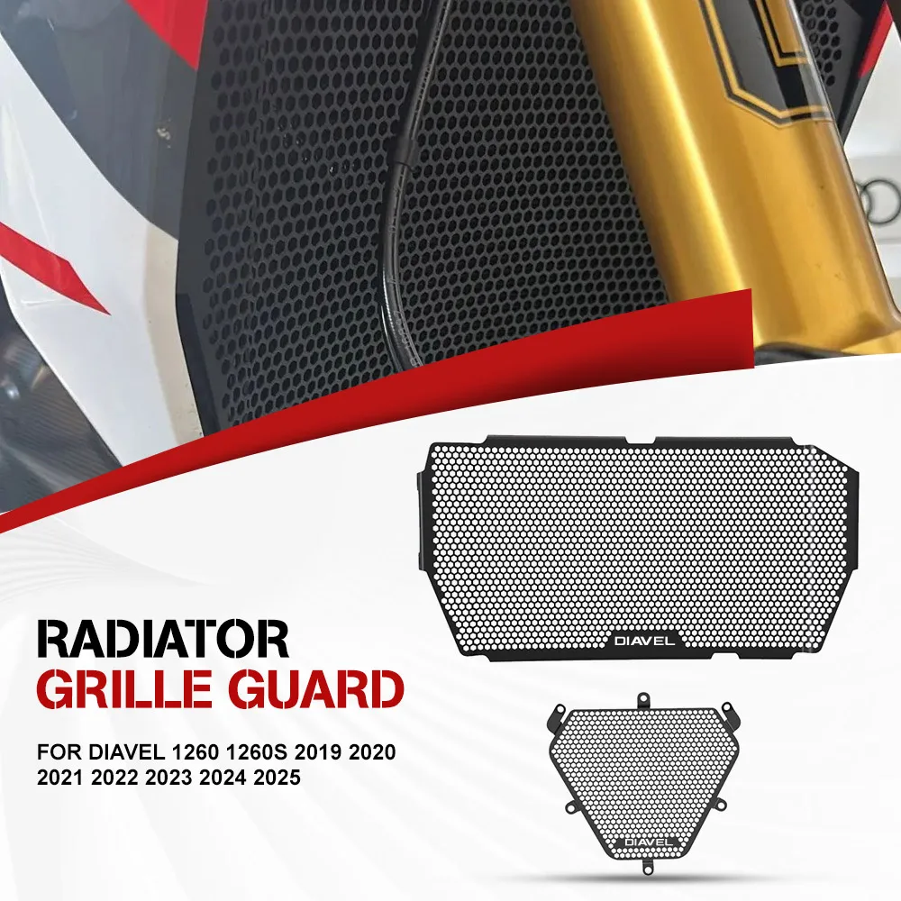 

FOR Ducati Diavel 1260 1260S 2019 2020 2021 2022 2023 2024 2025 Radiator Grille Guard Cover Oil Cooler Guard Engine Guard