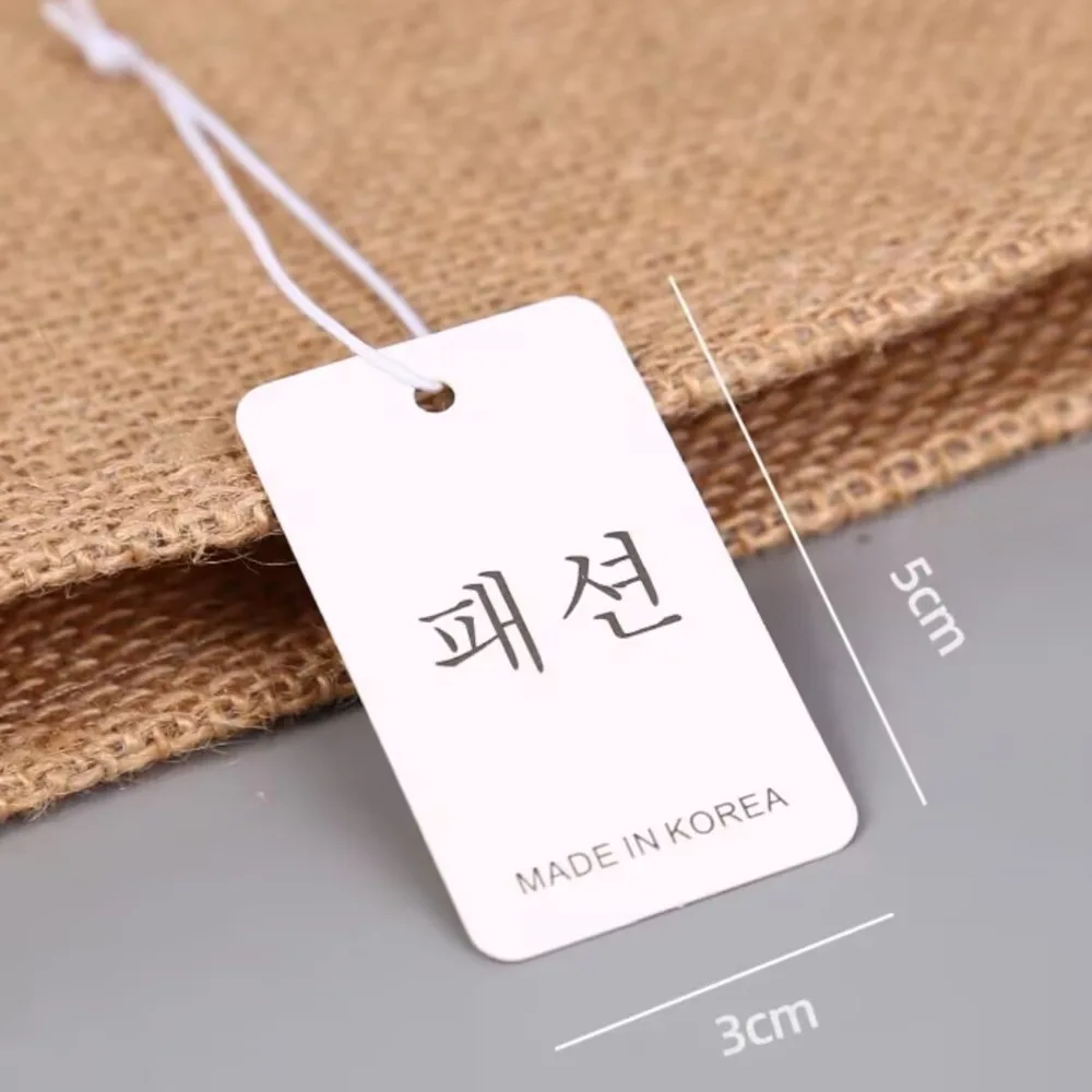 100pcs Blank Card Jewelry Label, Clothing Hang Tag with Elastic Rope
