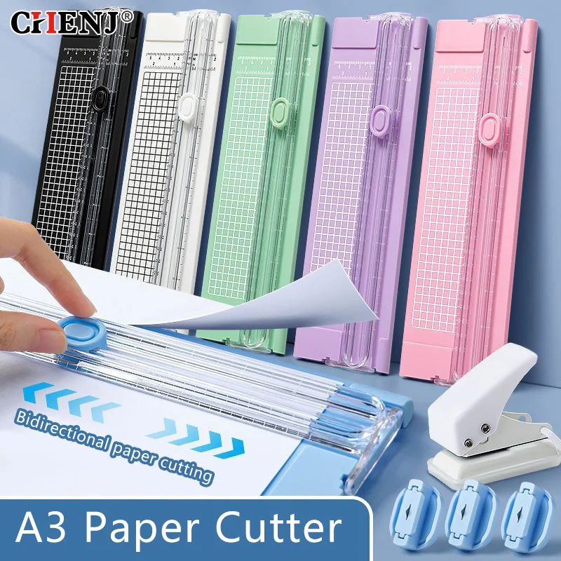 Portable A3 Paper Cutter Photo Cutter High Quality Durable Morandi Color Manual Cutting Tool Student School Office Supplies