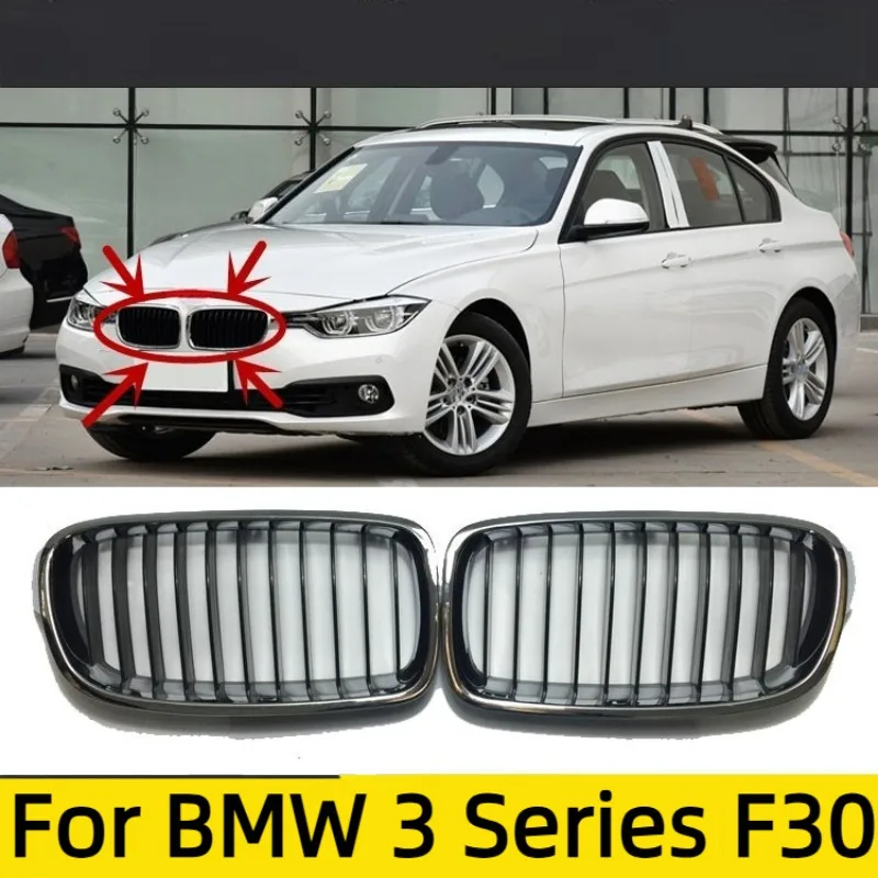 Front Kidney Grille For BMW 3 Series F30 2019/2018,Electroplating ABS Grill,Heat Dissipation,Anti-Pebble Anti-Insect 2012-2017