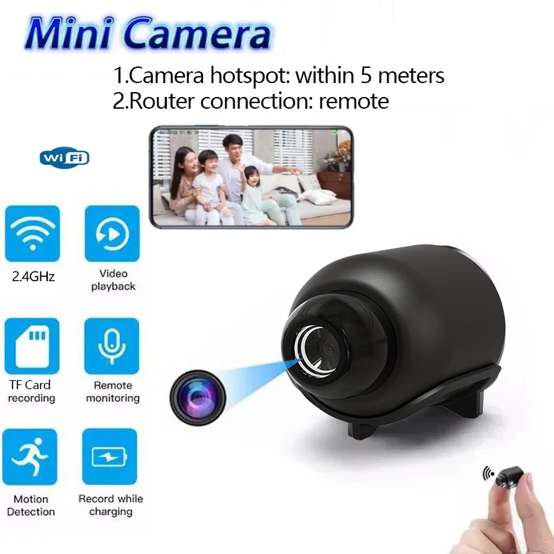 1080P HD Mini WiFi Camera Indoor Safety Security Surveillance Baby Monitor Night Vision Camcorder IP Cam Audio Video Recorder