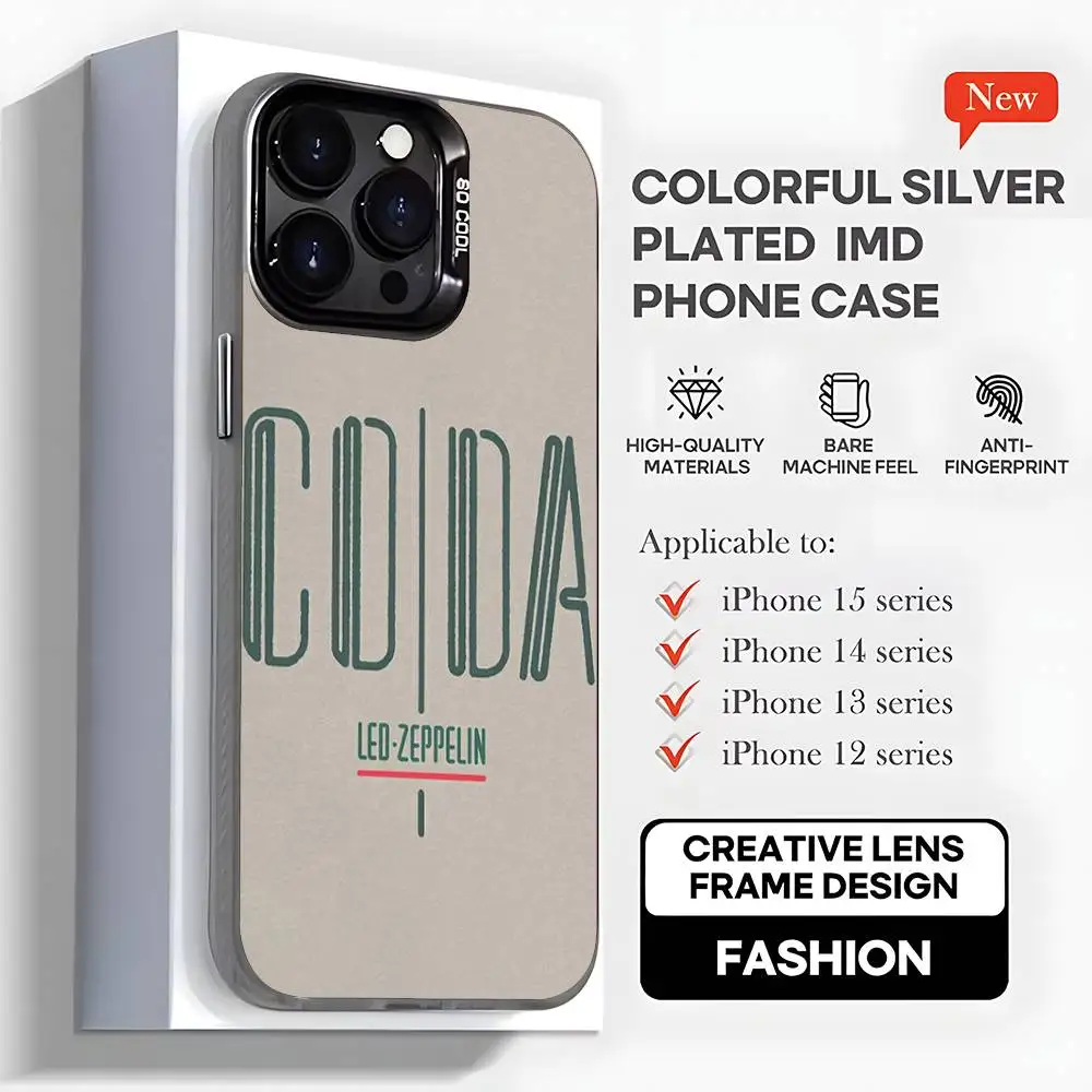 L-Led Z-Zeppelin Phone Case For iPhone 16,15,14,13,12,11,Mini,Pro,MAX,plus,Black Matte Shockproof Cover - Image 4